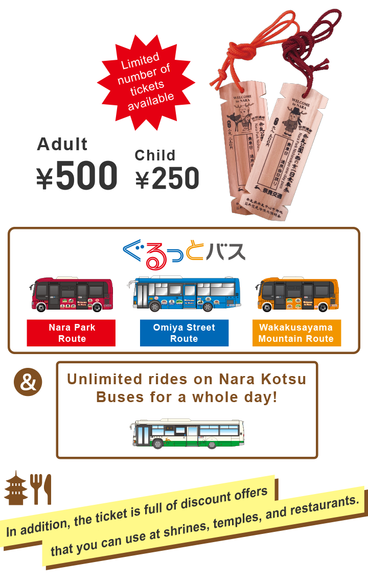 In addition, the ticket is full of discount offers that you can use at shrines, temples, and restaurants.